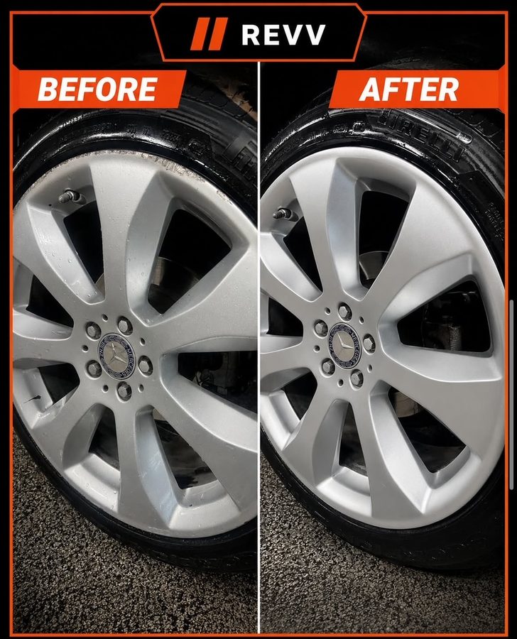 Mercedes wheel repair, before and after