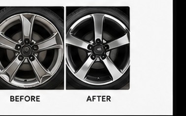 Curb rash repair before and after